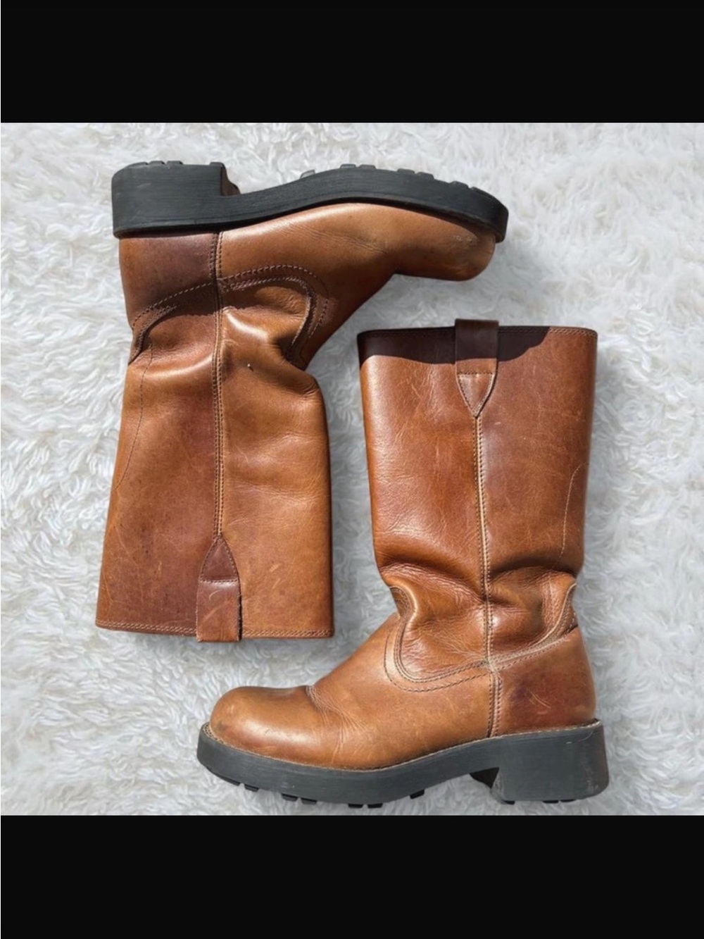 Vintage 90’s American eagle brown leather campus boots